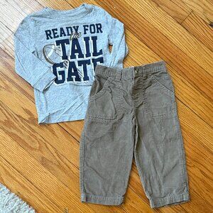 Carter's 12M "Ready for the Tailgate" Long Sleeve/Pant Set